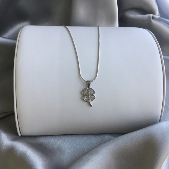 Jewelry - Sterling Micro Pave 4 Leaf Clover Necklace